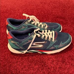 Skechers Navy and Teal Running Shoes
